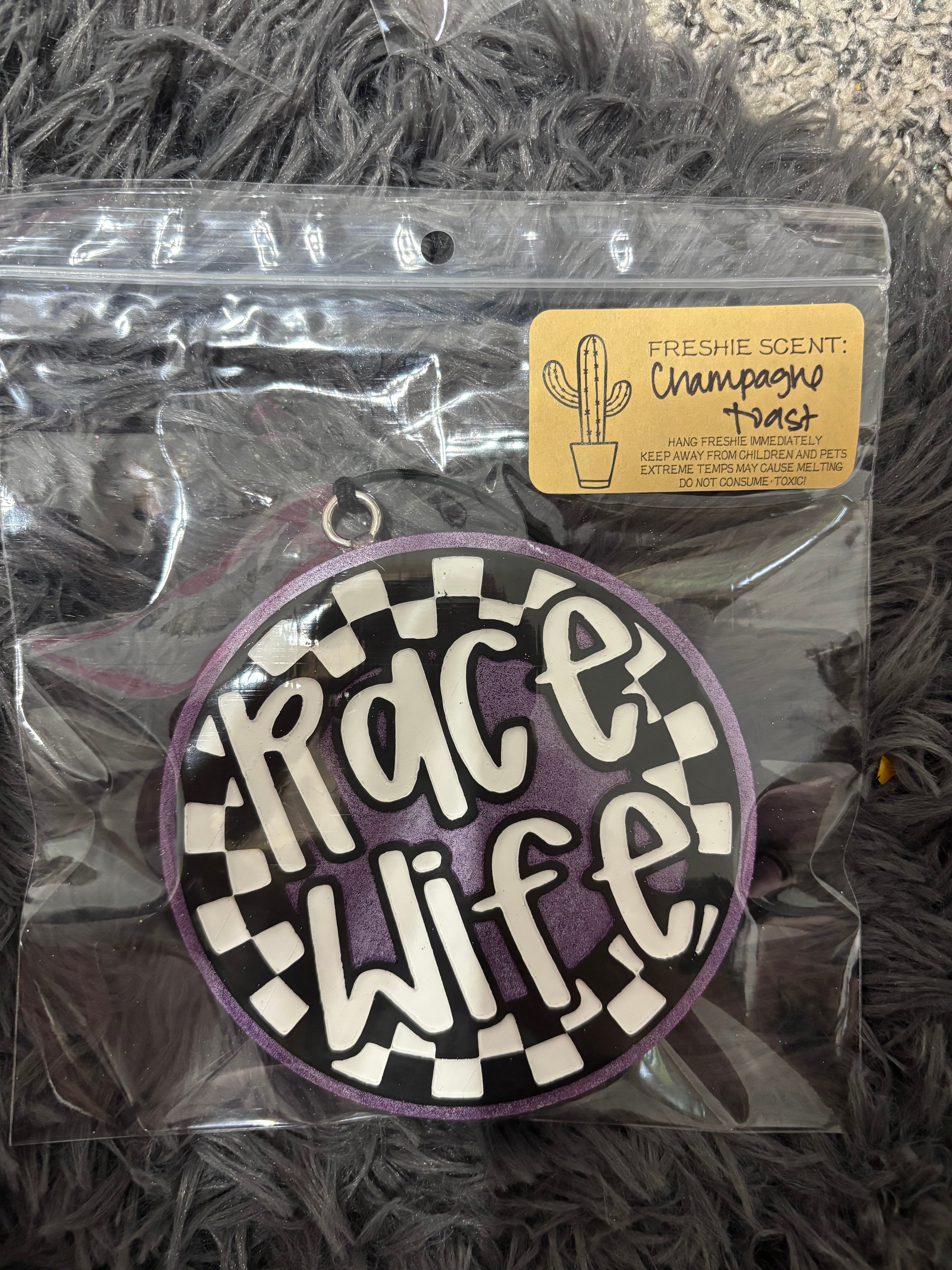 Race wife champagne toast