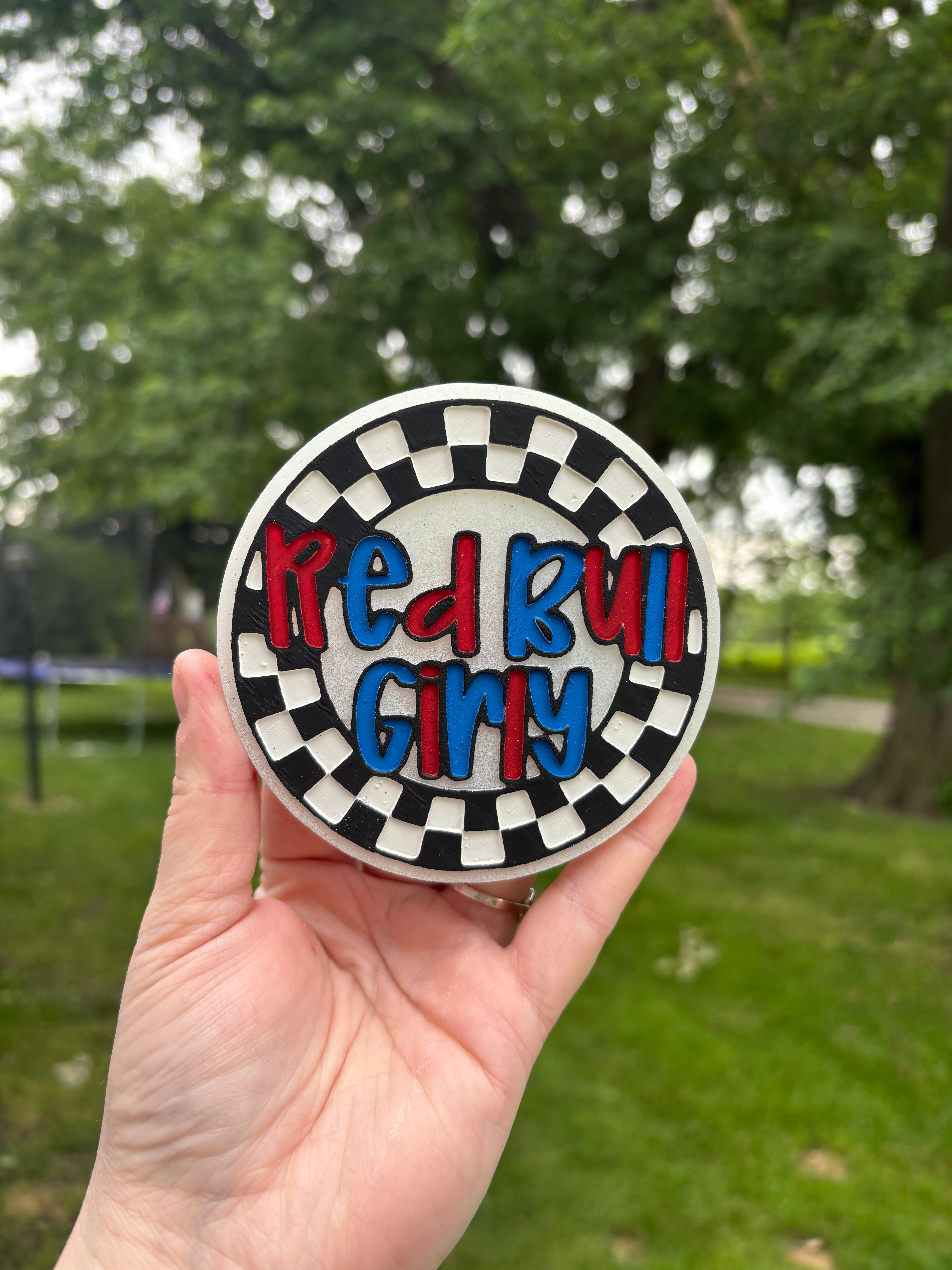 Red Bull girly checkered round