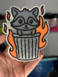 Coon in trash