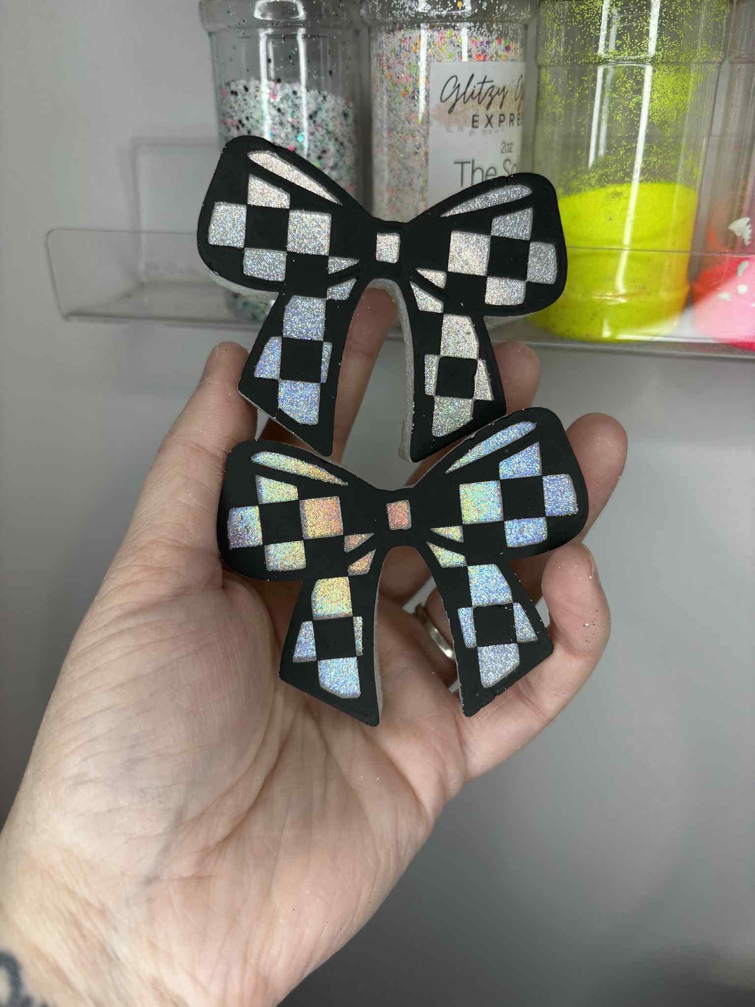 Checkered Bow vent clips