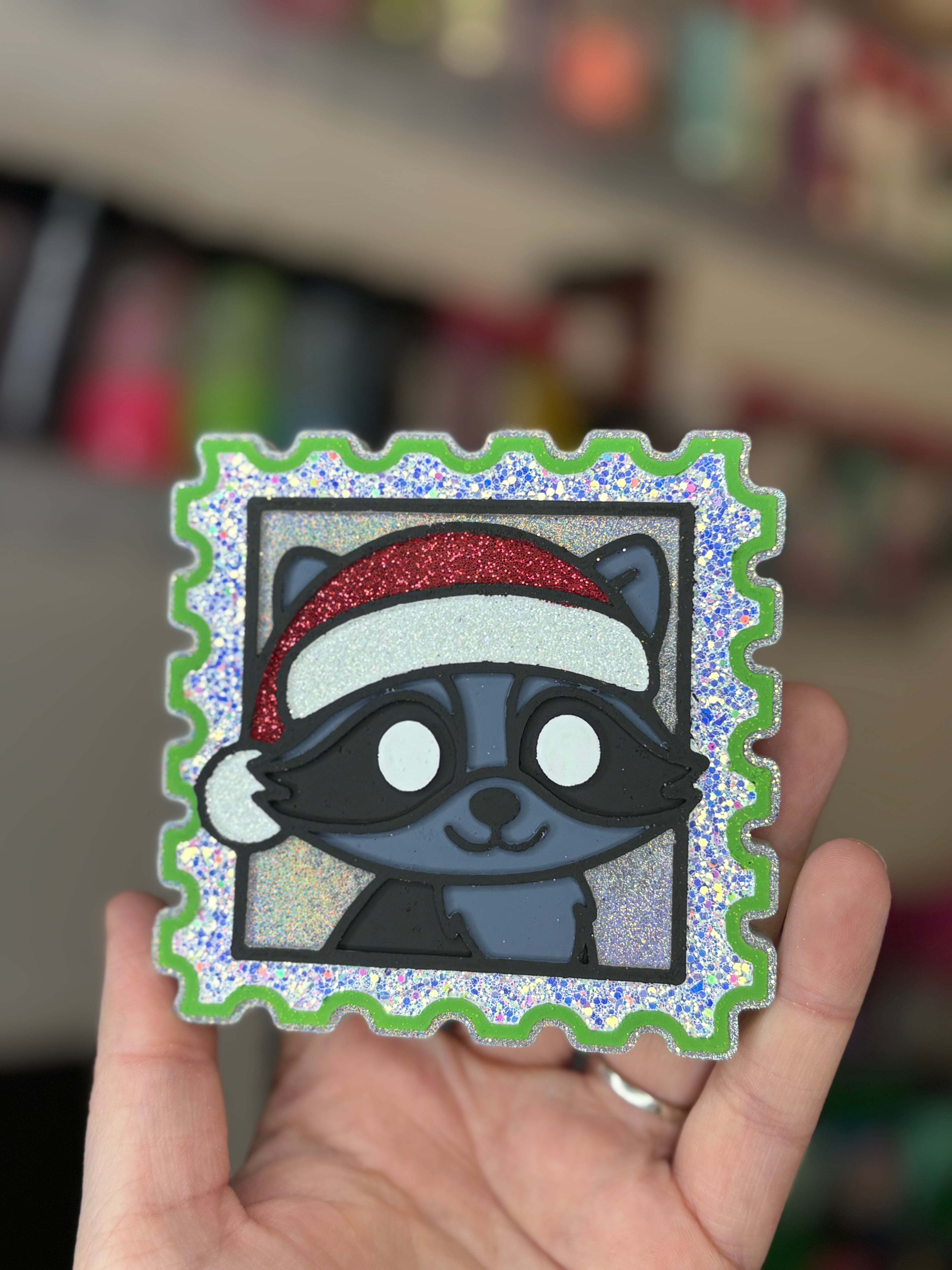 Santa coon stamp