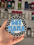 Checkered boy mama round