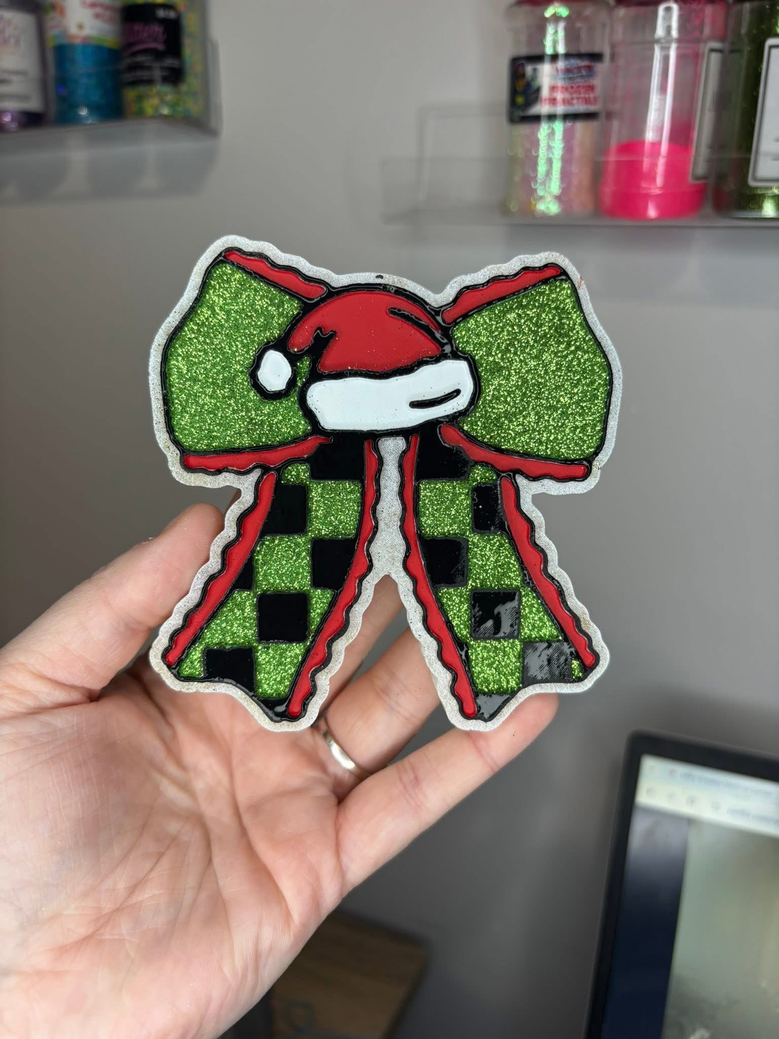 Santa hat bow